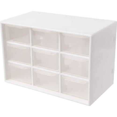 2021 New 9 Drawer Plastic Storage Cabinet Desktop Makeup Bin Box Jewellery Organizer