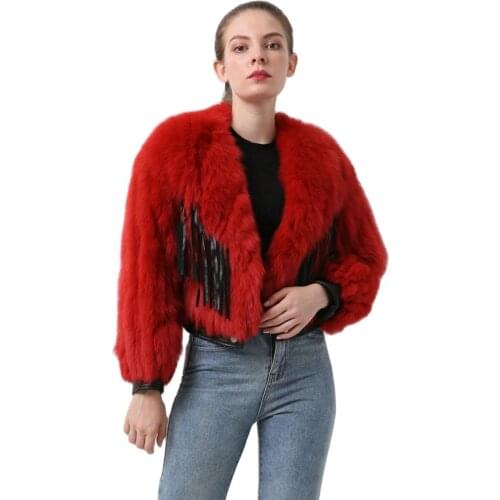 QIUCHEN PJ20084 new arrival women real fur coat natural fox fur jacket with colors knitted fashion styles in winter keep warm