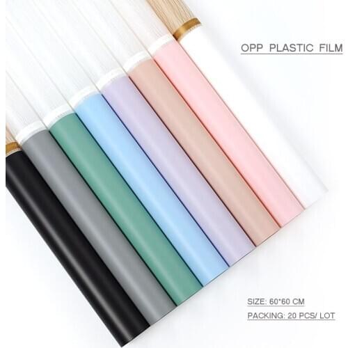 Plastic Wrapping Paper for Flowers DIY Wedding Decoration Waterproof Floral Bouquet Packaging Craft Film Material 60*60cm 20pcs