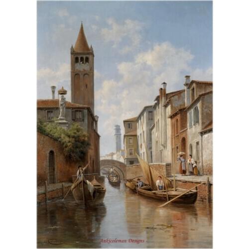 Full Embroidery Counted Cross Stitch Kits Needlework - Crafts 14 ct Aida DIY Arts Handmade Decor Oil painting - The Canal
