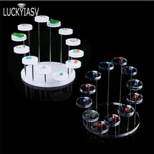 Round Acrylic 12-layer Jewelry Display Stand Prop Necklace Ring Diamond Counter Window Jewelry Decoration Props Tray For Display