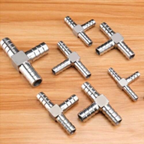 1pcs 6mm/8mm/10mm outer diameter pagoda joint tee T-type hose water pipe faucet acid alkali resistant 304 stainless steel