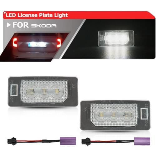 For Skoda Octavia Sedan Rapid Fabia MK2 MK3 Superb B6 Combo Yeti 5L SMD Led License Plate Lights CANbus