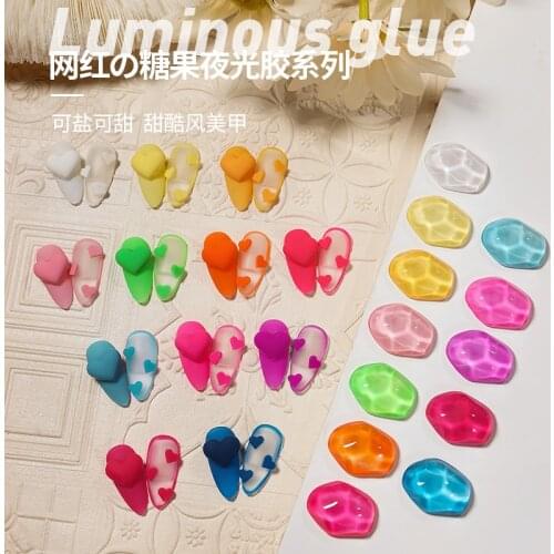 Bundy luminous glue 2021 new nail polish glue summer web celebrity pop color candy fluorescent color nail shop