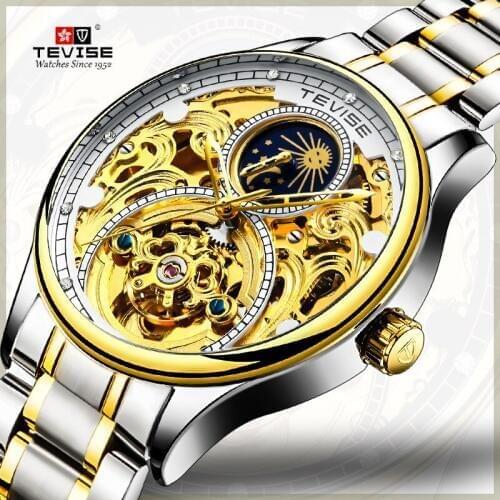 Tevise Mens watches Mens Watches top brand luxury Automatic mechanical sport watch men wirstwatch Tourbillon Reloj hombres 2019