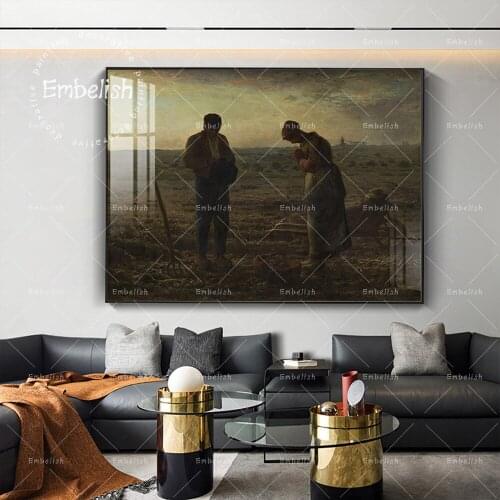 Embelish Realism Figure Oil Painting Jean Francois Millet The Angelus Home Decor Wall Pictures For Living Room Canvas Art Poster