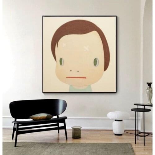 Japanese Painter Nara Yoshitomo Cartoon Oil Painting Hand Made On Canvas Graffiti Art Oil Painting For Kids Wall Decoration