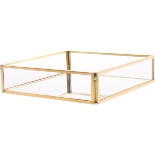 Gold Mirror Jewelry Tray Perfume Tray Mirror Vanity Tray Dresser Tray Ornate Tray Metal Decorative Tray Jewelry Perfume for 85LB