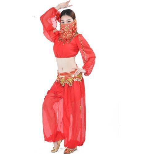 3 PCS Women Belly Dance Costume Sets( Tops+Pants+Veil) Bollywood Indian Dance Costumes Dance Wear TribalOriental Dance Dress 89