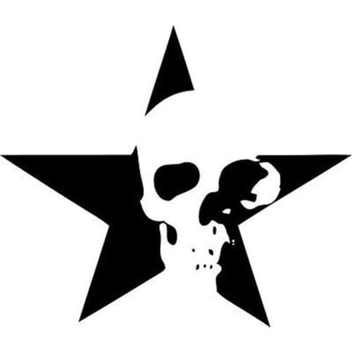 15cm*13cm Star Skull Fashion Bardian Vinyl Car-styling Decal Motorcycle Car Sticker Black/Silver S6-3606