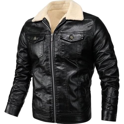 2020 Fashion Brand Mens Retro PU Jackets Men Slim Fit Motorcycle Leather Jacket Outwear Male Warm Bomber Military Outdoor Coat