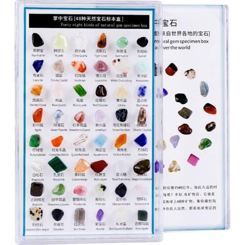 48Pcs Rock and Mineral Educational Collection & Deluxe Collection Box