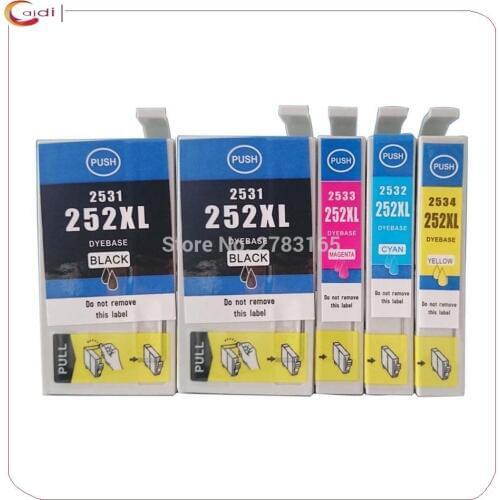 5PCS Compatible ink Cartridge for Epson T252 T252XL Printer for Epson WF-3620 WF-3640 WF-7110 WF-7610 WF-7620 printher inkjet