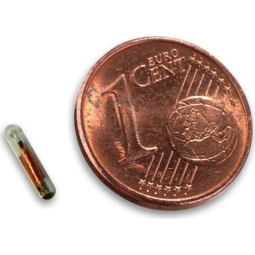 X60pcs Free shipping ISO11784/5 mini 1.25*7mm LF RFID chip Microtransponder FDX-B with ICAR Certification for extra small animal