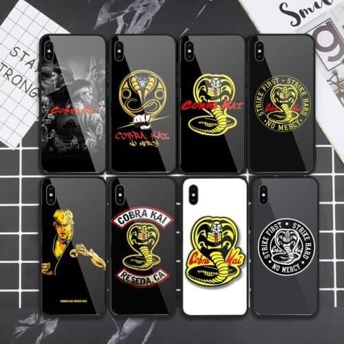 Cobra kai snake Phone Case Tempered glass For iphone 6 6S 7 8 plus X XS XR 11 12 mini PRO MAX