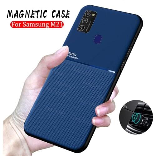 For samsung m21 case magnetic car holder phone case For samsung galaxy m21 2020 m215F sm-215F m 21 6.4inch matte shockproof capa