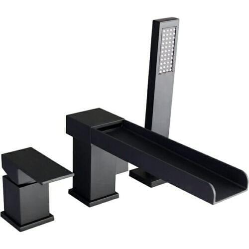 Black Bath Shower faucet Bathtub Mount tap Shower set Mixer Valve 2 Function Bathtub Filler Mixer Taps Bathroom Sh