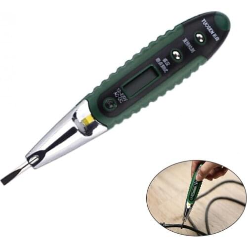 Digital Test Pencil Tester Electrical Voltage Detector Pen LCD Display Screwdriver for Electrician Tools AC/DC 12-220V