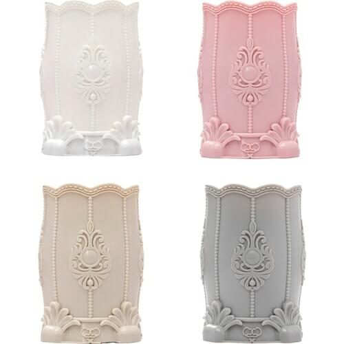 Pen Holder Plastic Office Home Desktop Makeup Brush Container Box Organizer