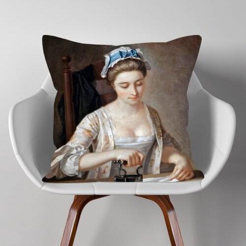 European Oil Painting Woman Girls Princess Cushion Covers Home Decorative Sofa Throw Pillow Case