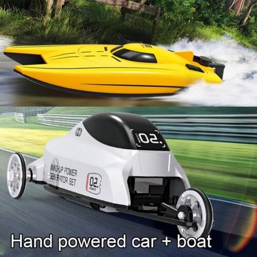 1Set Bath Boat Toys Interesting Waterproof ABS Wind-up Power Generation Boat DIY Assembled Speedboat Car Model for Children