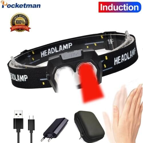 8000LM Induction LED Headlamp USB Rechargeable Head Light Waterproof Head Lamp Sensor Headlight Portable Head Torch Flashlamp