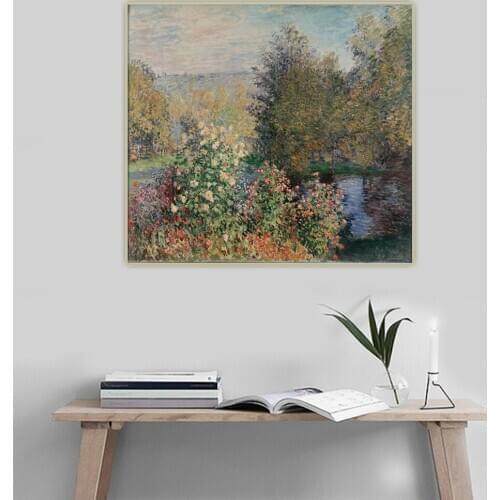 Citon Claude monet《The Corner of the Garden at Montgeron,1876》Canvas Oil Painting Art Picture Background Decor Home Decoration