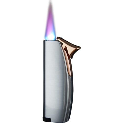 Creative Jet Lighter Windproof Colorful Flame Adjustable Torch Lighters Inflatable Cigar Gas Metal Lighter For men and Women
