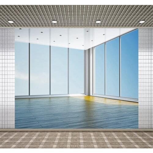 Lyavshi The empty room with big panoramic window Child Interior Photography Background Backdrops Photocall Photo Studio Props