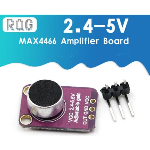 GY-MAX4466 MAX4466 Electret Microphone Amplifier Module Adjustable Gain OUT GND VCC Amplifier Board 2.4-5V DC For Arduino