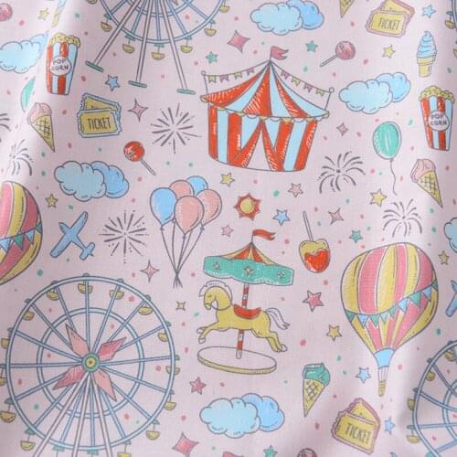 Cartoon Rainbow Hot Air Bal 100% Cotton Fabric Patchwork For Tissu Sewing Doll Quilting Fabrics Needlework Material Home Textile