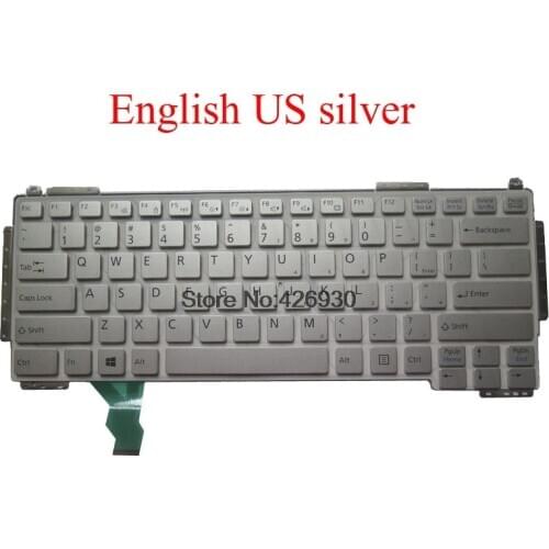 Laptop US Keyboard For Fujitsu For Lifebook S904 S935 T904 T935 T936 U904 English N860-7839-T011 CP660862-01 Silver new
