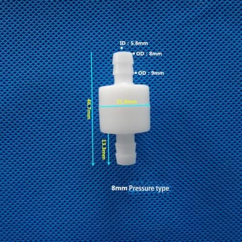 One Way Plastic Check Valve Non Return Water Inline Fluids Cock Pump Check Valves for Gas Air Liquid Water 4/6/8/10/12