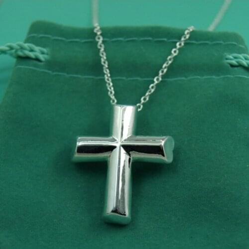 925 Silver Heart Shaped Cross Pendant Necklace For Mens and Womens Necklaces Fashion Jewelry Gifts