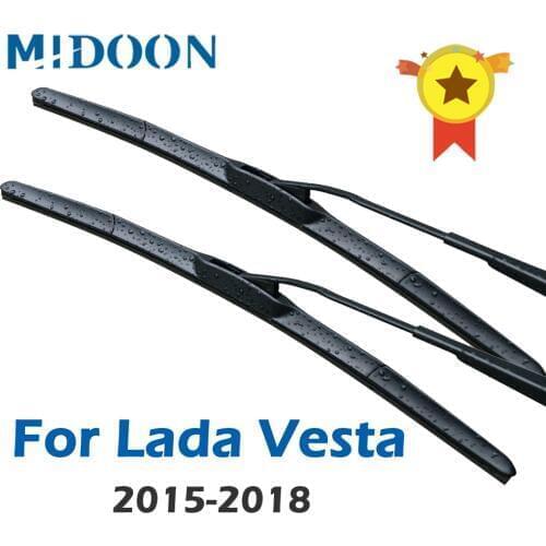 MIDOON Front Wiper Blades For Lada Vesta 2015 2016 2017 2018 Windshield Windscreen Front Window 24"+18"