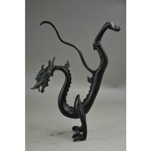 Elaborate Chinese Collectible Decorated Wonderful Handmade Copper Dragon Statue