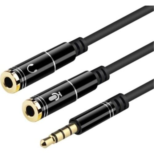 3.5mm Audio Splitter Cable Extension Wire for Computer Jack 3.5mm 1 Male to 2 Female Mic AUX Cable Headset Adapter 30cm