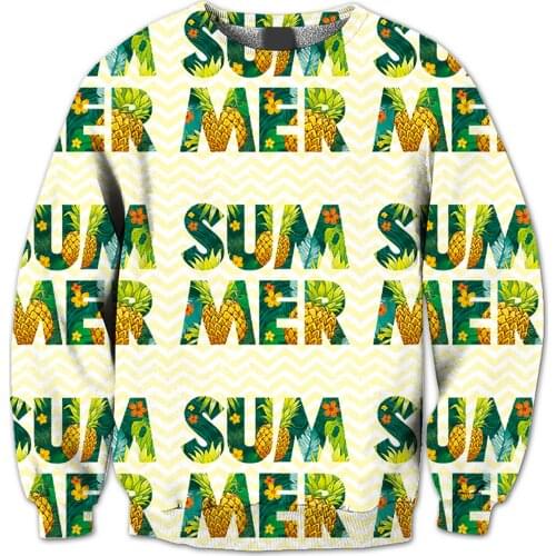 REAL American US SIZE Floral Summer Vibes Sublimation Print Plus Size Crew Neck Sweatshirt