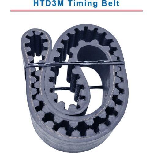HTD3M Timing Belt with circular teeth 3M-606/609/612/615/624/633/639/648/654/657 teeth pitch 3mm belt width 10/15 mm