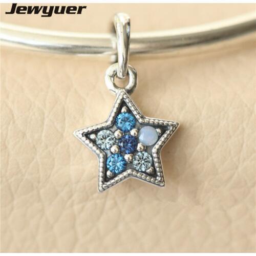 Christmas collection Bright Star Charms 925 sterling silver fit charm beads bracelets necklace DIY pendant fine jewelry DA0020