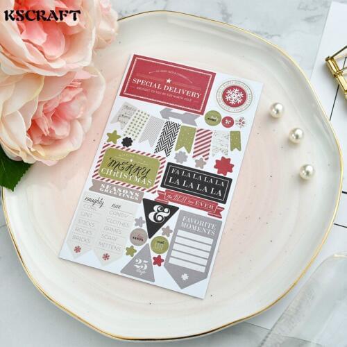 KSCRAFT Merry Christmas Self- adhesive Paper Sticker for Scrapbooking/ DIY Crafts/ Card Making Decoration