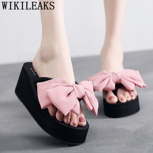 Platform Flip Flops Cute Womens Slippers Outdoor Ladies Slippers Casual Fashion Designer Slides 2020 Wedge Slippers Heels Тапоч