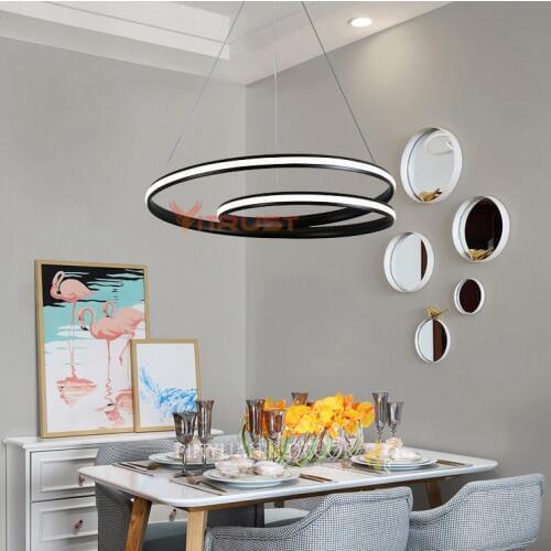 Nordic Chandeliers Lights Modern LED Pendant Black White Hanging Lamps Fixture Home Kitchen Living Room Dining Bedroom 110V 220v