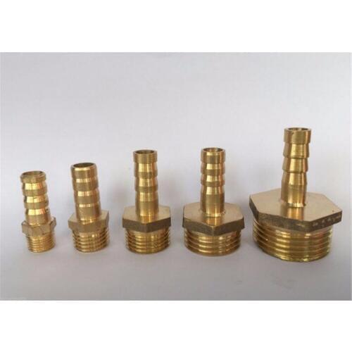 10pcs Tube I/D 6mm To 1/8" 1/4" 3/8" 1/2" Brass Male Barb Hose Air Hose Fittings Joiner Water Tube Connector
