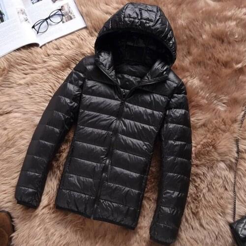 AECU Ultra-light Plus Size Thin Down Jacket Women 2021 Autumn Winter Hooded Warm White Duck Down Coat Women Outerwear