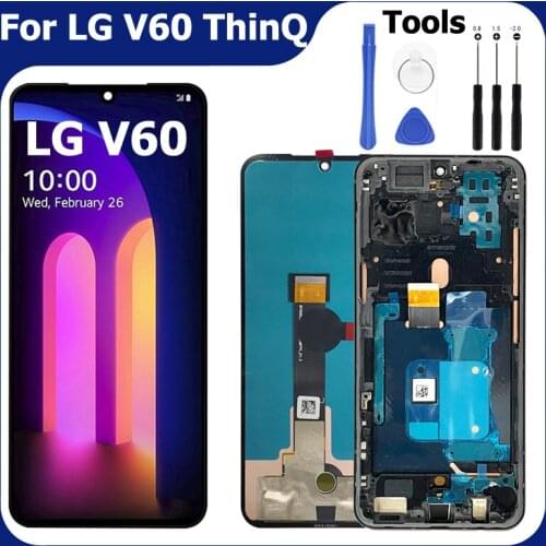 AAA+ V60 LCD Display For LG V60 ThinQ 5G Touch Screen Digitizer Assembly Super AMOLED Pantalla LM-V600 Screen Replacement Part