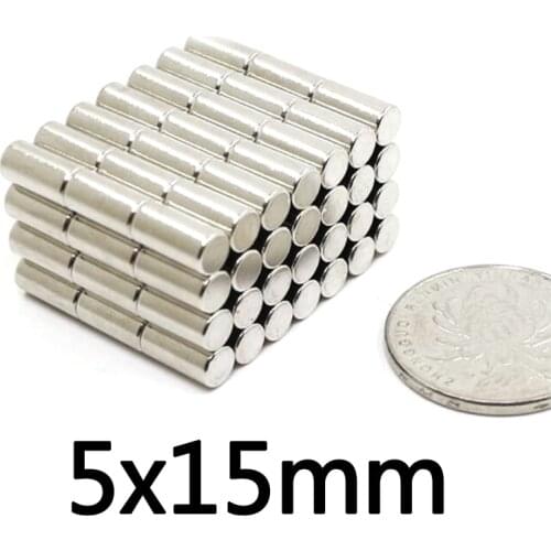 10/20/30/50PCS Thick Small Round Powerful Magnets 5x15 mm Bulk Sheet Neodymium Magnet 5x15mm Permanent Strong Magnets 5*15 mm