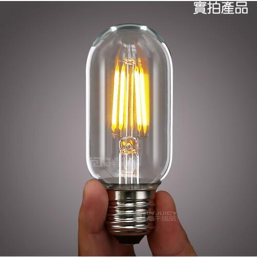 10PCS LED Filament Bubble 4W T45 Antique Edison Bulbs E27