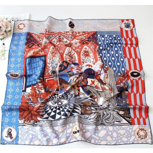 100% Pure Silk Scarf Women Knight Dance Square Scarves Wraps Head Handkerchief Wholesale Hijabs Silk Foulards Bandana 90x90CM