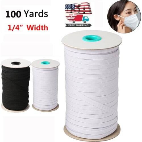 100 Yards Length DIY Braided Elastic Band Cord Knit Band Sewing 1/4 inch